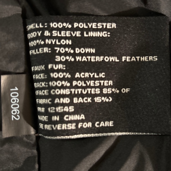 London Fog Black Down Stadium Parka with Faux Fur Trimmed Hood Size M - Picture 4 of 5